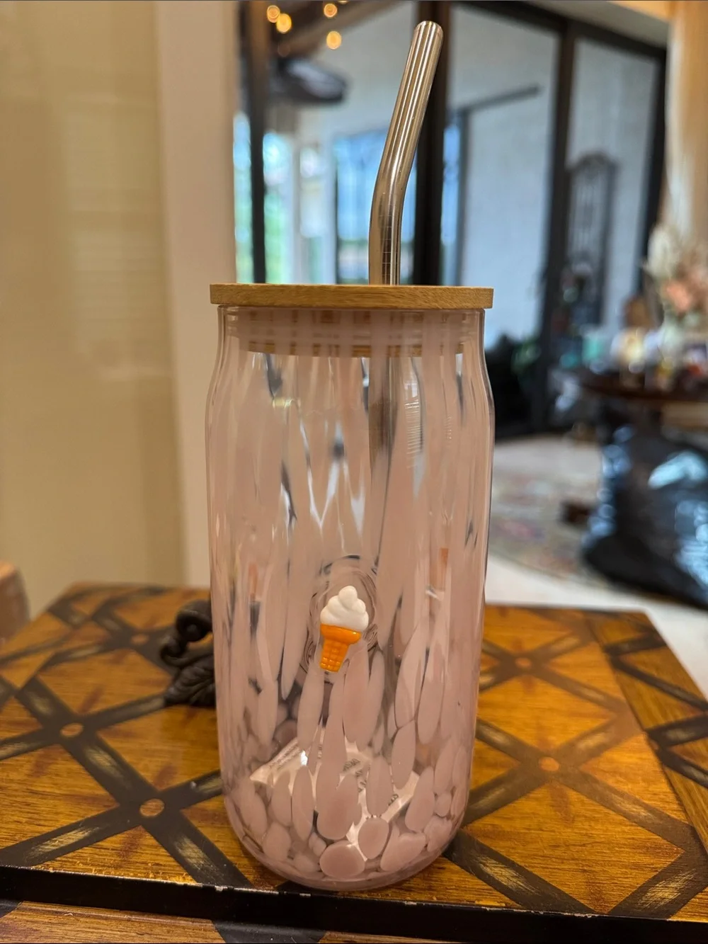 Anthropologie Confetti Icon Juice Glass Tumbler with Lid